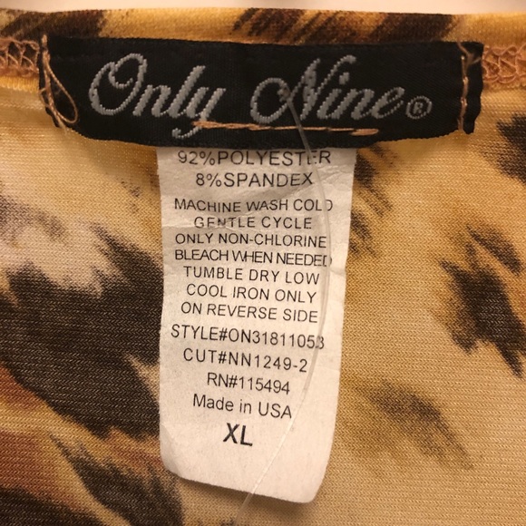 Only Nine Leopard Print Faux Wrap Top w/ Tie-Back - Picture 3 of 8